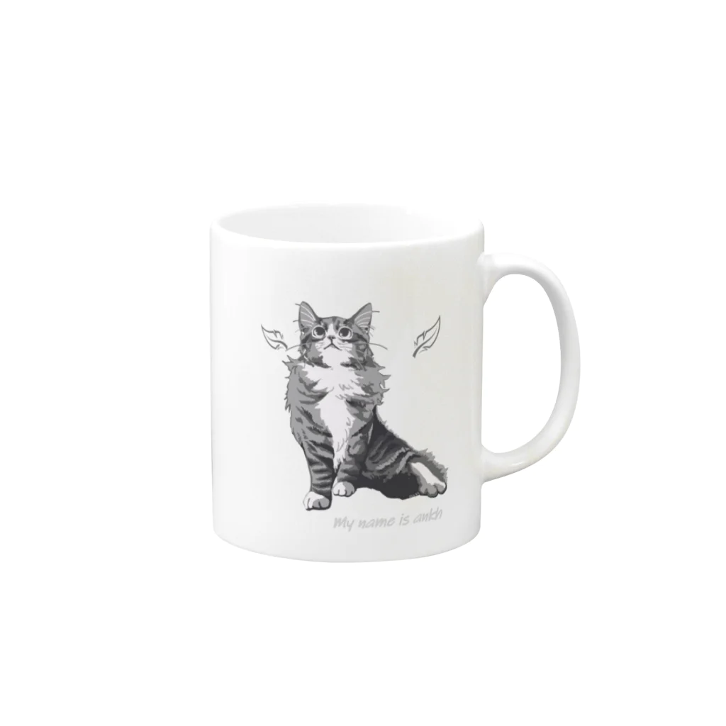 ノルエージャンフォレストキャット　Angel-ankhのノルエージャンフォレストキャット　angel　Angel Mug :right side of the handle