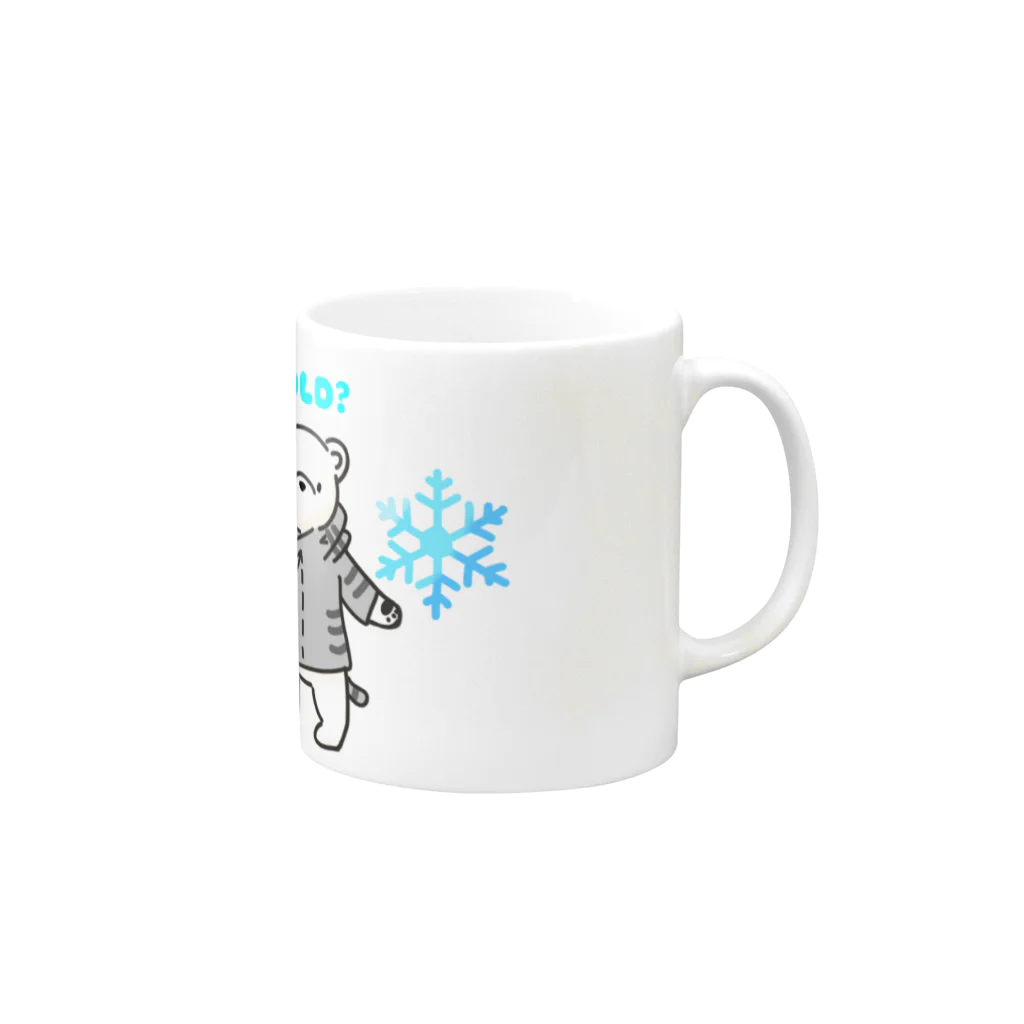 しろねこのHOT or COLD？ Mug :right side of the handle