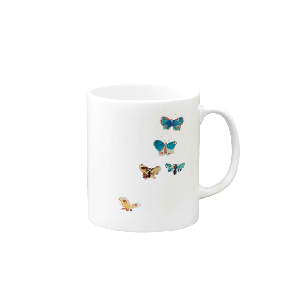 artsyの5頭の蝶々 Mug :right side of the handle