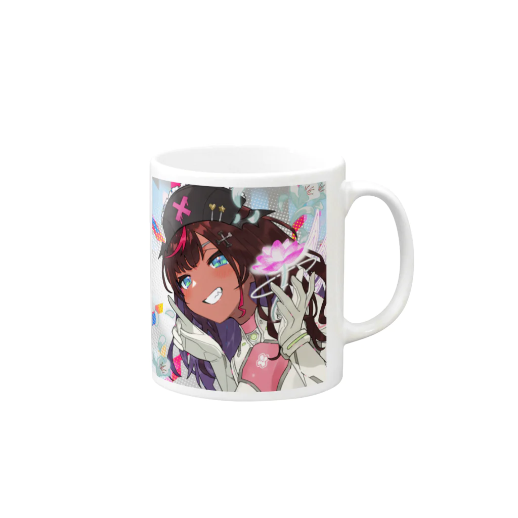 斎七のおみせのMEGAMI 09507 ちゃん！ Mug :right side of the handle