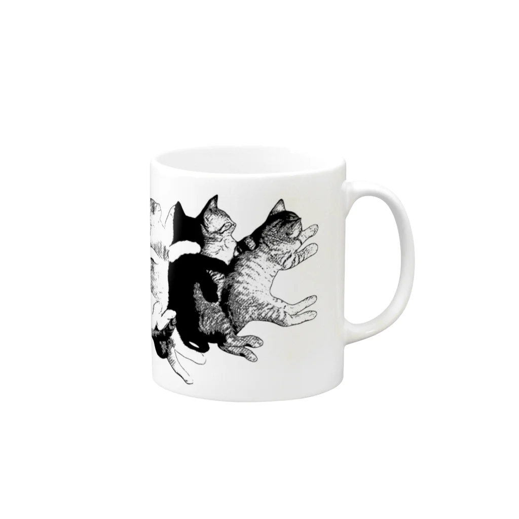 猫王国のすやすや Mug :right side of the handle