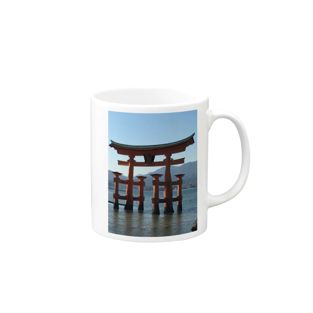 たぬき堂の鳥居だよ Mug :right side of the handle