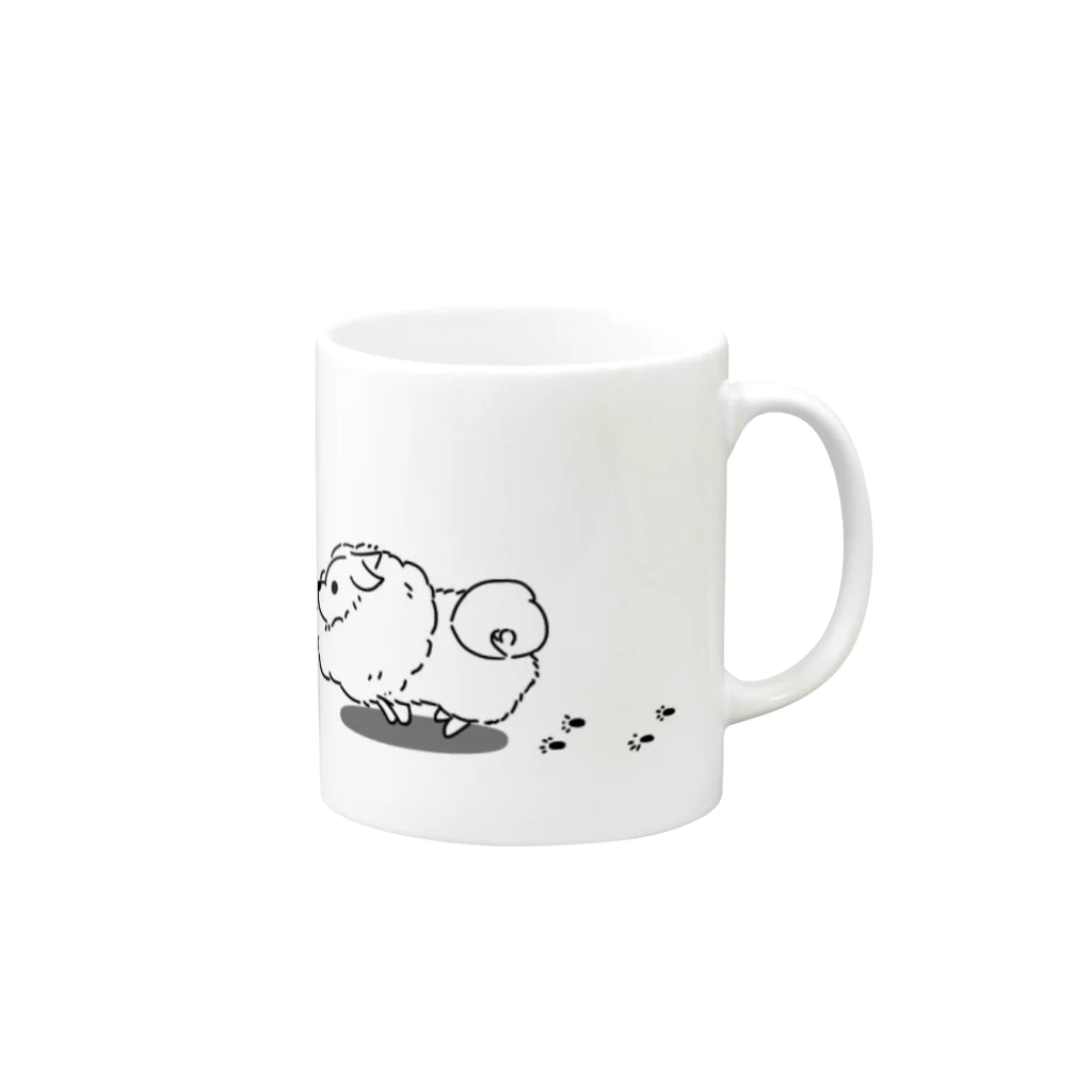 ぽめしょっぷの追うぽめ、逃げる蝶 Mug :right side of the handle