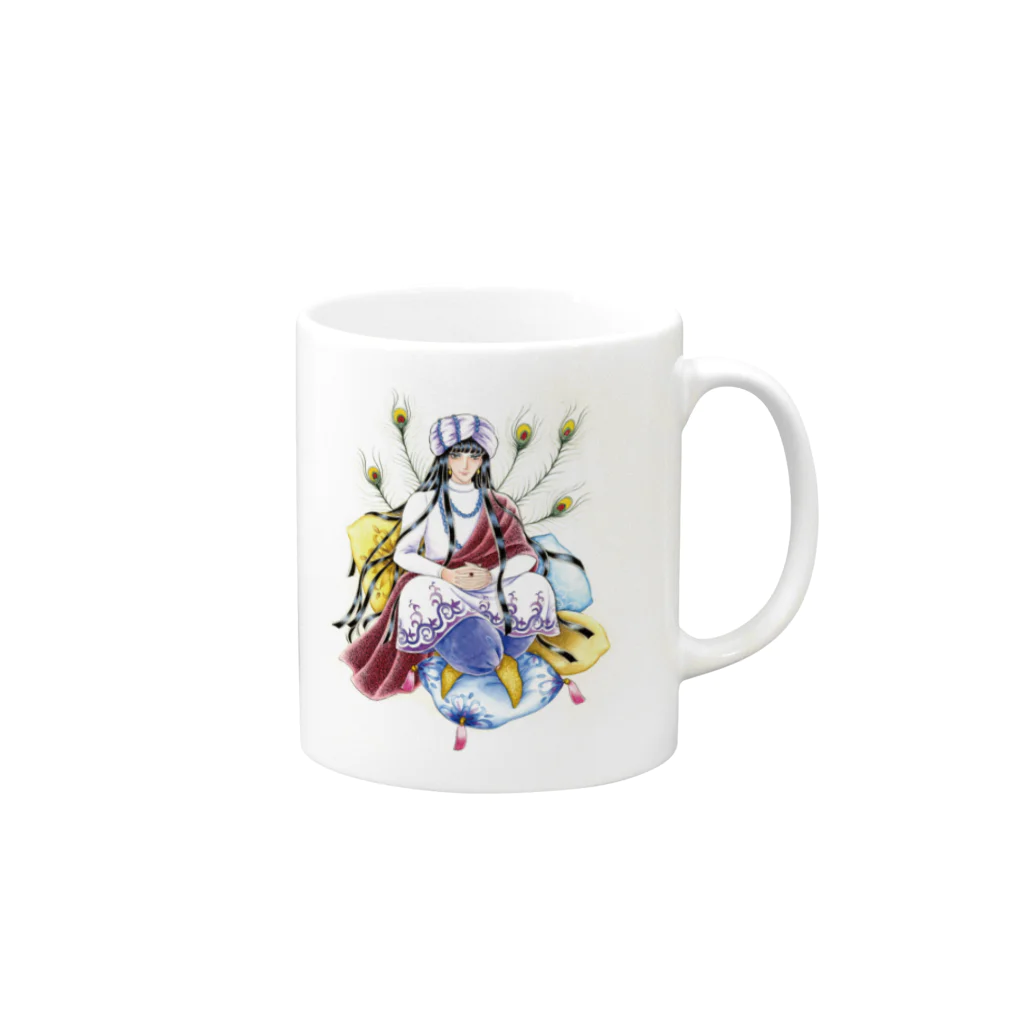 ちゃうネコ商店の千一夜マグカップ（ミミズの王様ver.） Mug :right side of the handle