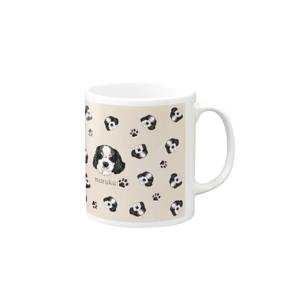 みきぞーん｜保護猫 ミッキー画伯と肉球とおともだちのmaruku Mug :right side of the handle