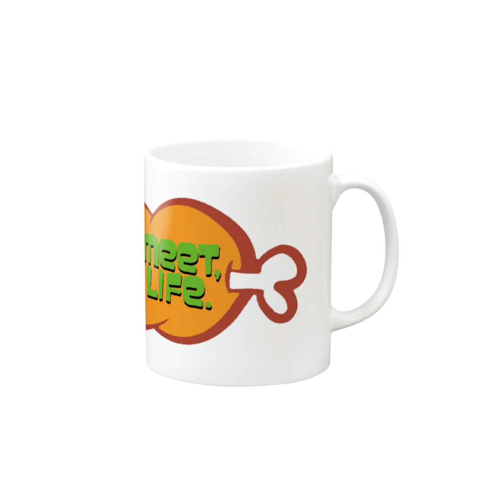 ε=（吉田肉）=3のお肉 Mug :right side of the handle