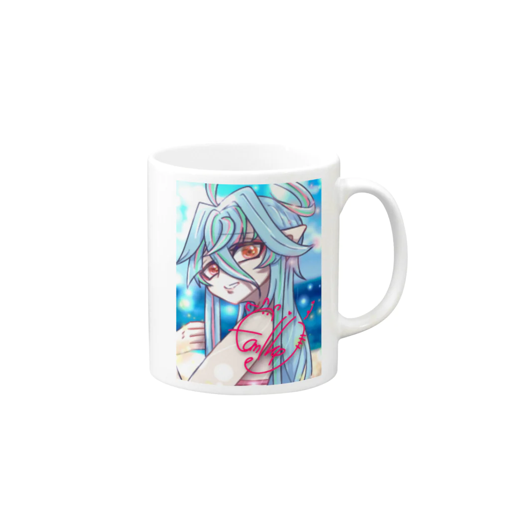 カミルペ・シャーロット・ベルの【真夏のカミルペ】 Mug :right side of the handle