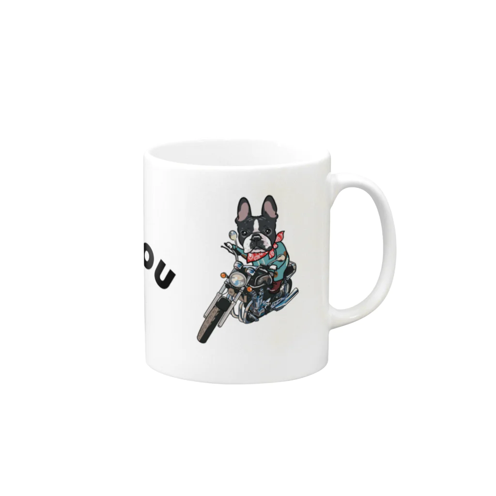 BULL HAWAII mihoデザイのフレブルKOTAROU Mug :right side of the handle