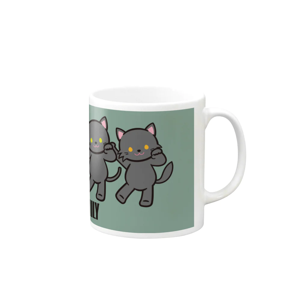 にこねこ【保護猫の保育園】のNICONEKO×FAMILYマグ Mug :right side of the handle