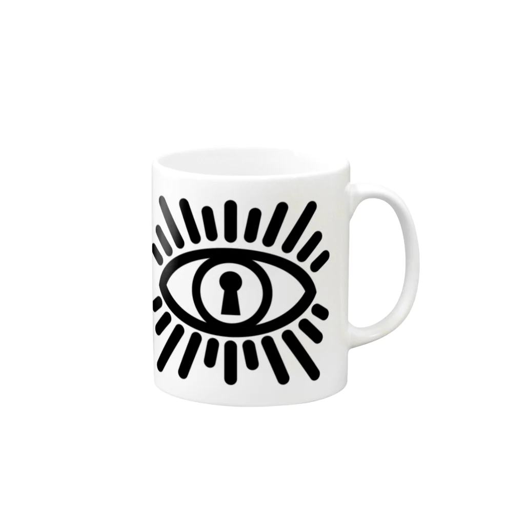 かぎあな工房のかぎあなの目 〜The keyhole’s eye〜 Mug :right side of the handle