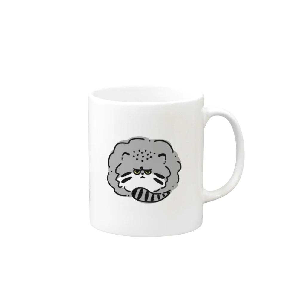 まぬるねこファンのマヌルネコまんじゅう（イロ） Mug :right side of the handle