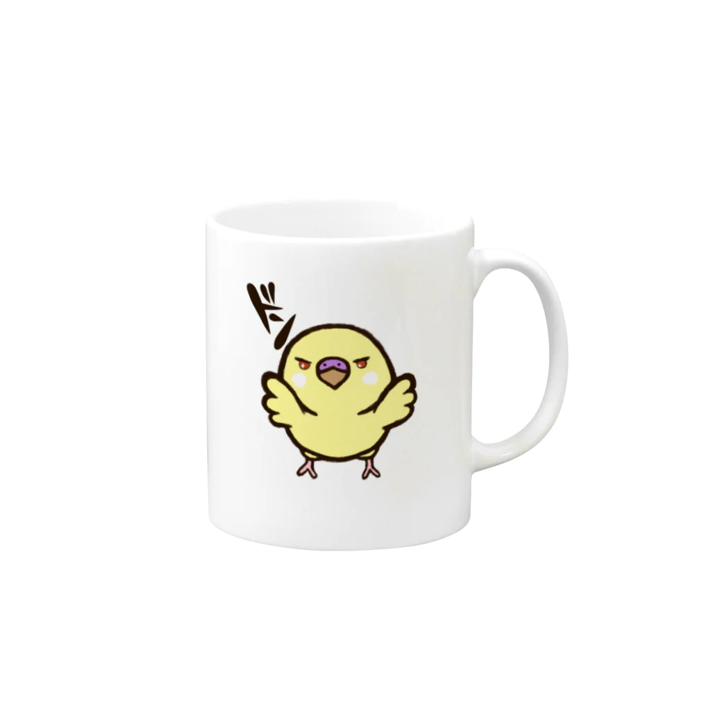 いちたまや  出張店の壁ドンインコ（ルチノー） Mug :right side of the handle