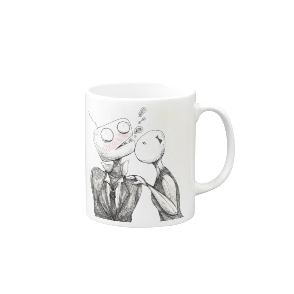 りんごのロボット(キス) Mug :right side of the handle