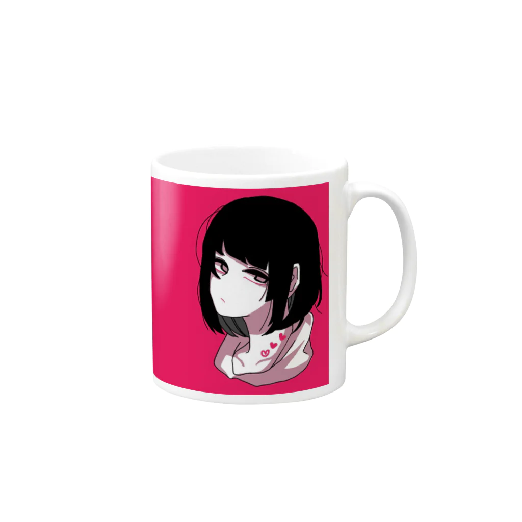 ColorAppleのビビットカラーボブちゃん Mug :right side of the handle