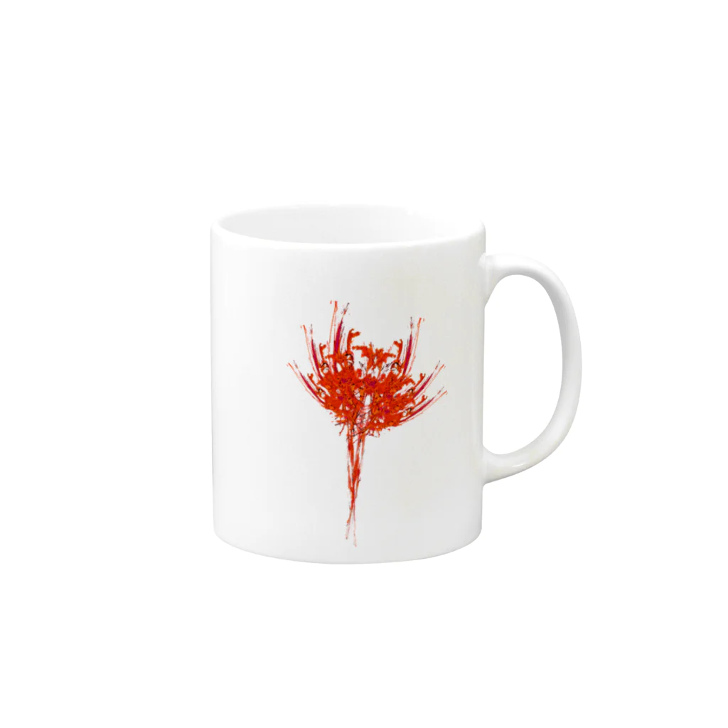 BAMBINERDSのflowers resembling amaryllis Mug :right side of the handle