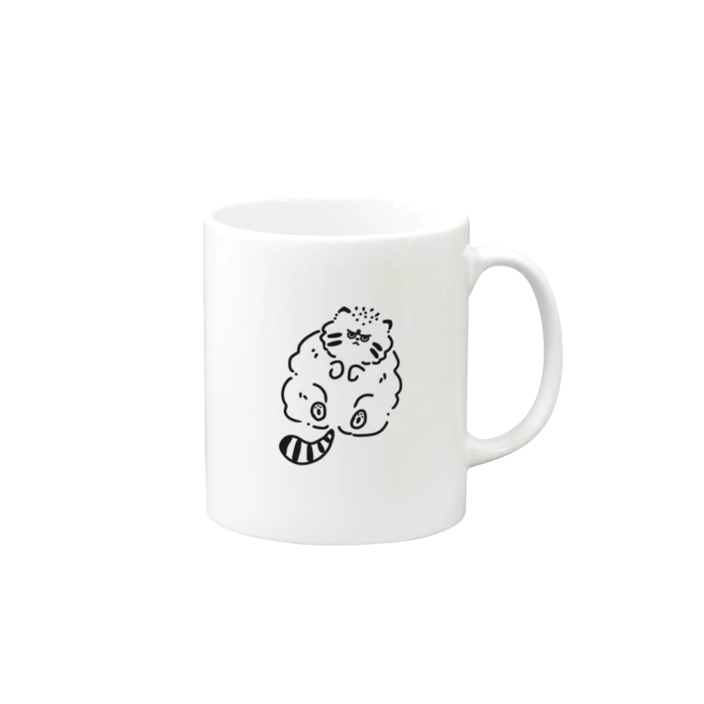 まぬるねこファンのなでられ待ちのマヌルネコ Mug :right side of the handle