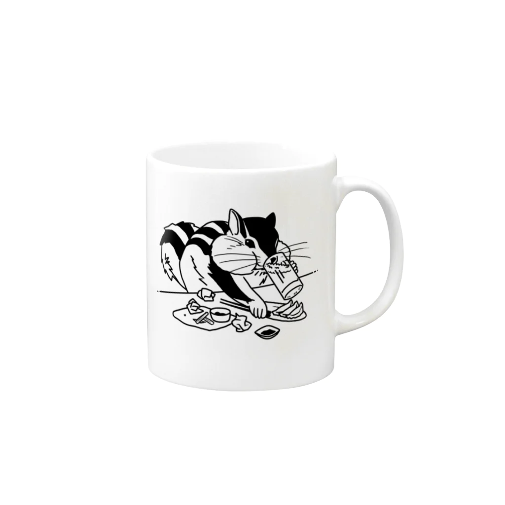 ichomaeの飲み会でがっつくリス Mug :right side of the handle