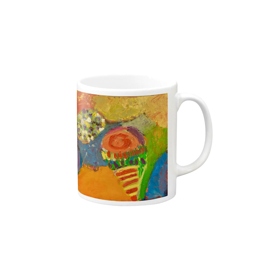 ムスメアートのOil art 2 Mug :right side of the handle