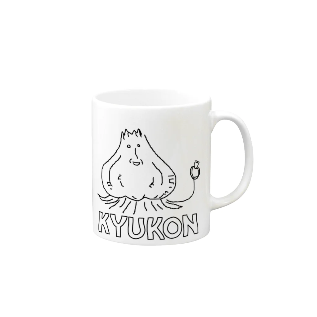 トシゾーのSUZURIのとこのキュウコン Mug :right side of the handle