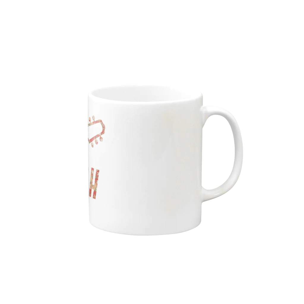 SoraSatohの桜柄 - Sora Satoh ギターロゴ Mug :right side of the handle