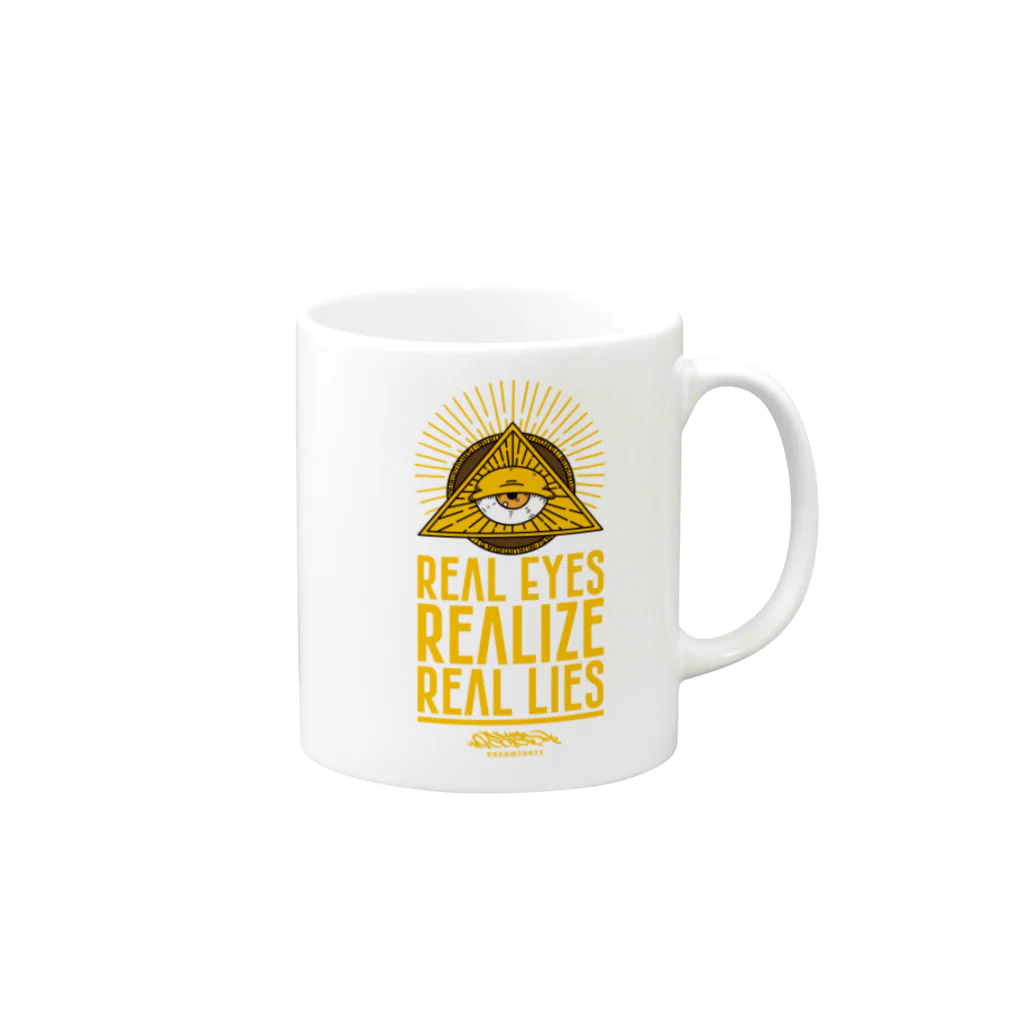 うぉーるのとこのREAL EYES REALIZE REAL LIES (YELLOW ver.) マグカップの取っ手の右面