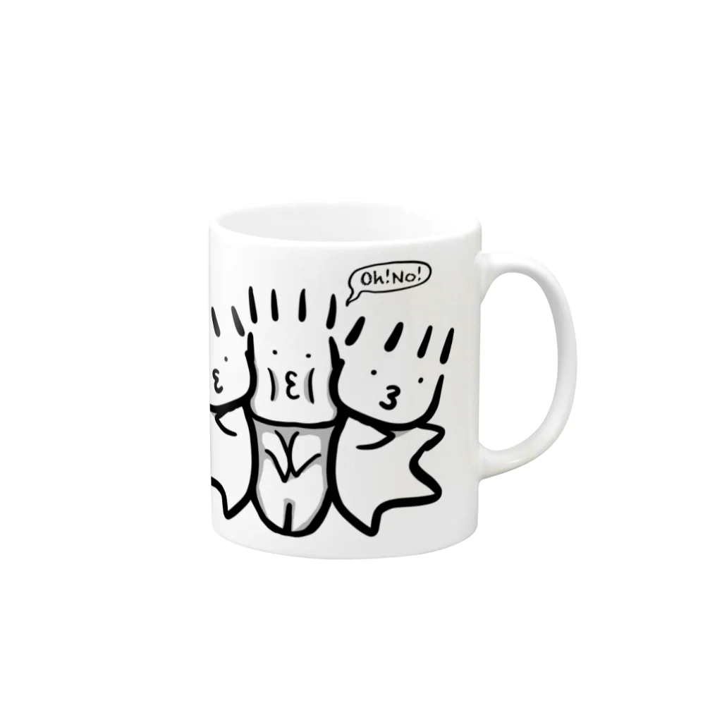 もちーショップのもちゃさんど Mug :right side of the handle