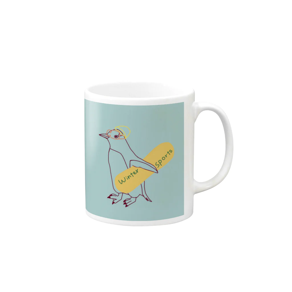 ピゴセリス属のからふるスノボジェンツーペンギン Mug :right side of the handle