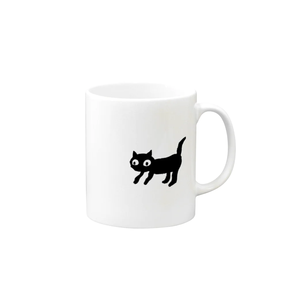 masao_art_lifeのにらむ猫ちゃん Mug :right side of the handle