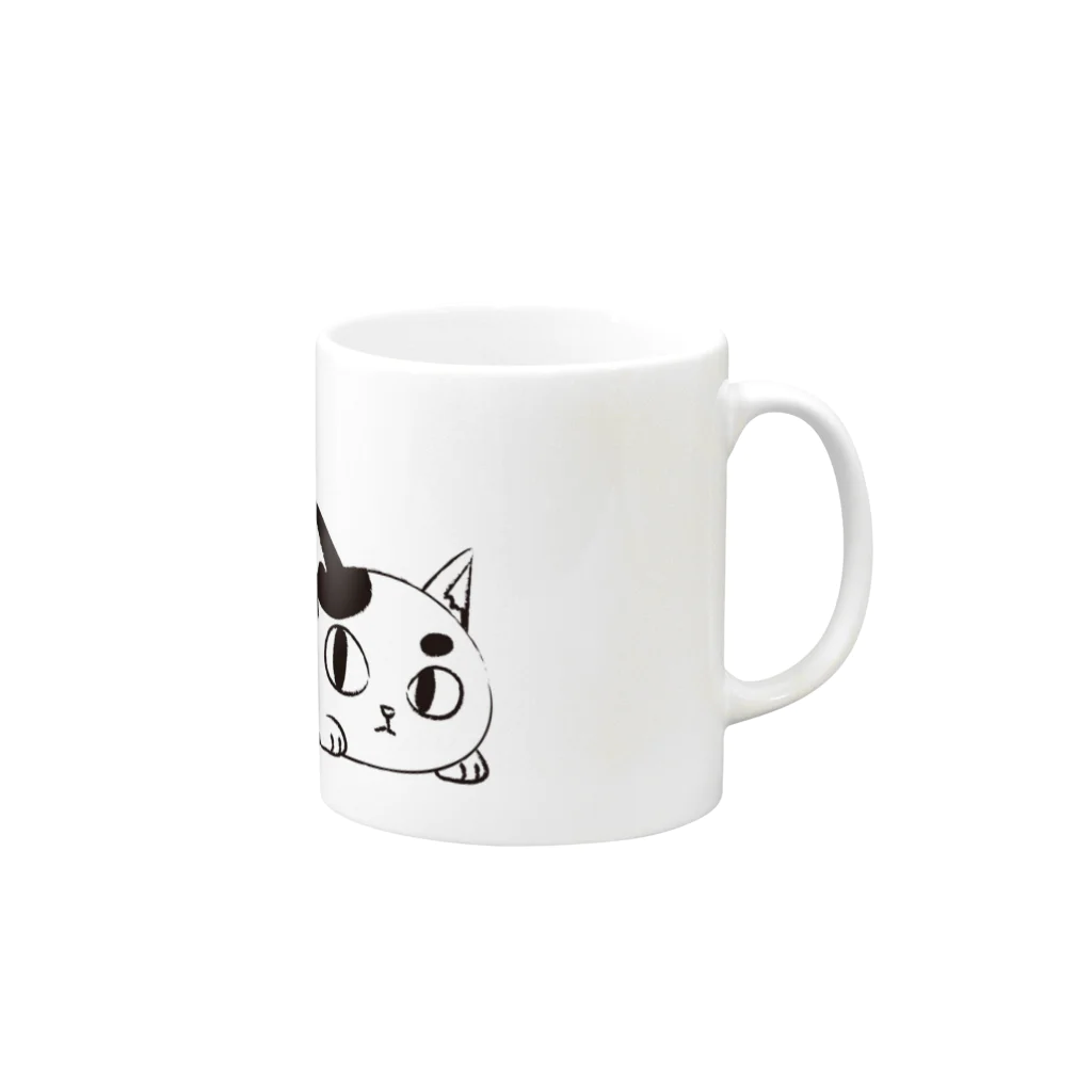 sen-no-momotsukuriのシュレーディンガーの猫の箱の1匹 Mug :right side of the handle