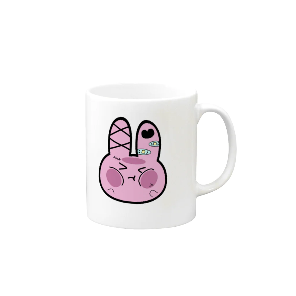 🐰めんへらうさぎ💉の🐰メンヘラうさぎ💉 Mug :right side of the handle