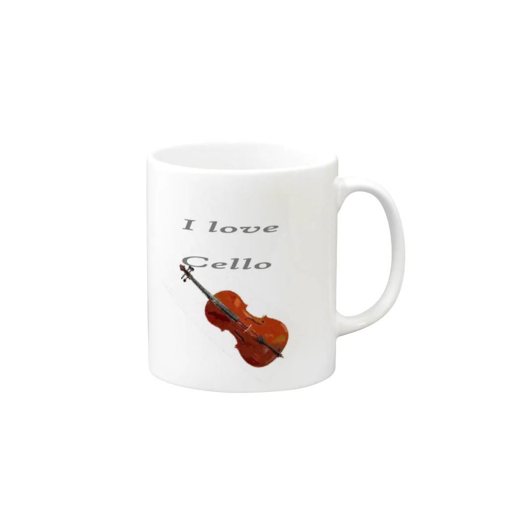 hiyoko celloのCELLO LOVE Mug :right side of the handle