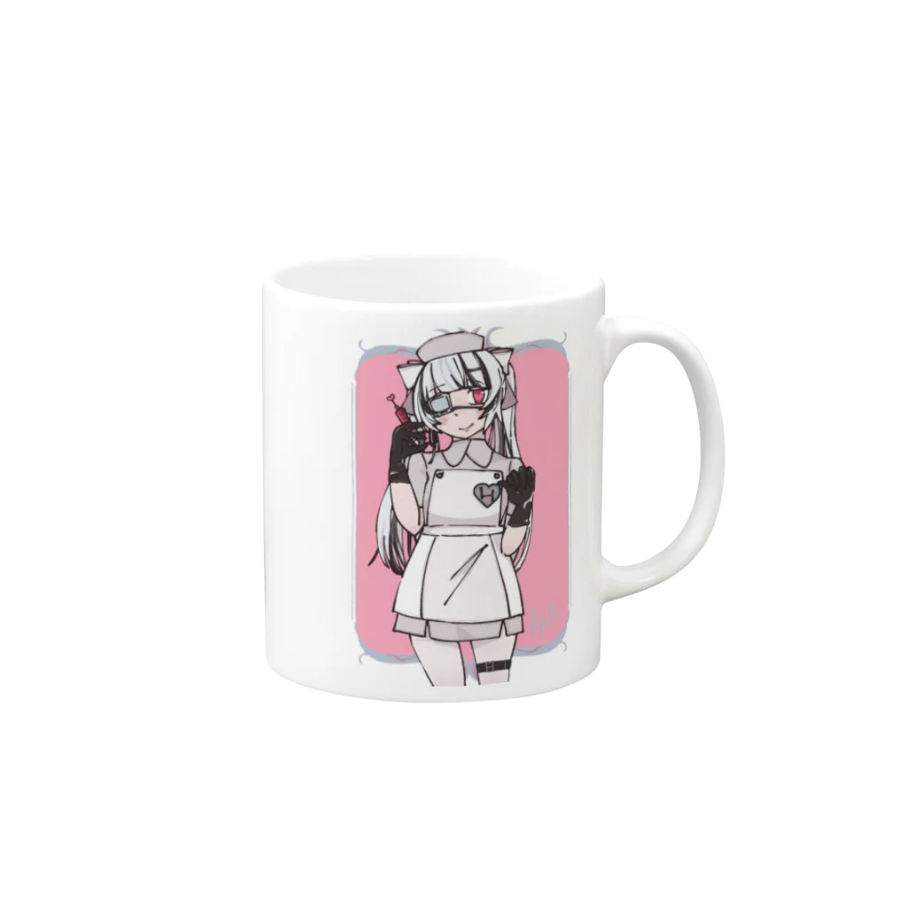 ほこりはたきのナースないとまちゃん Mug :right side of the handle