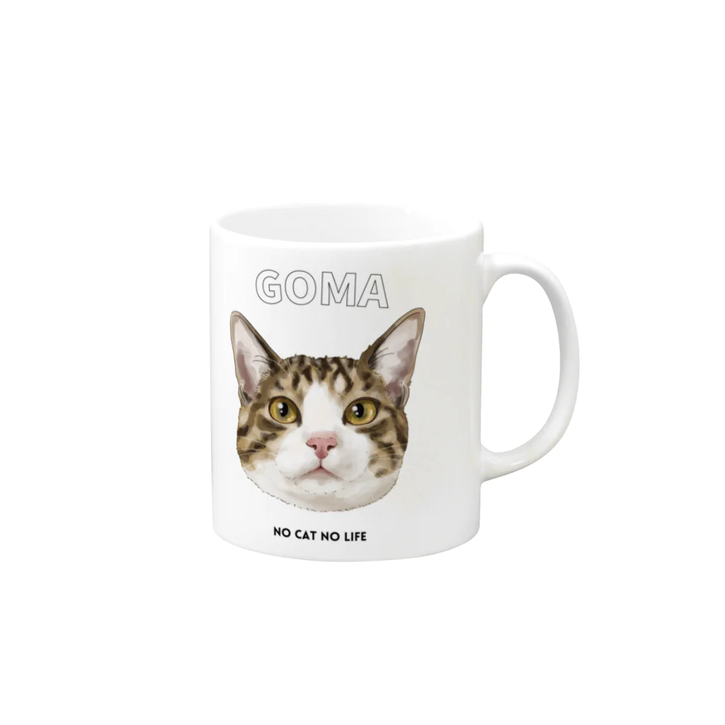 猫のイラスト屋さんのgoma Mug :right side of the handle