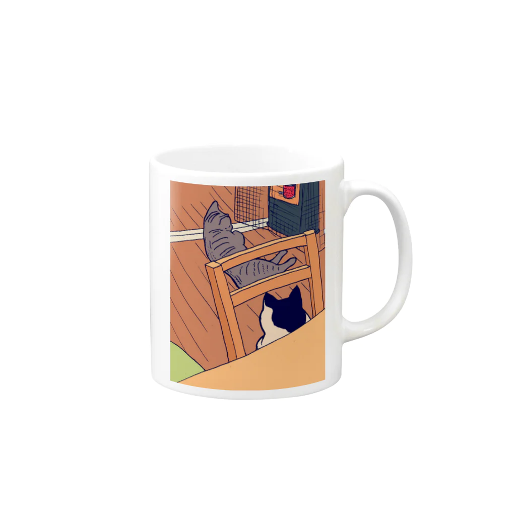 toru_utsunomiyaのラッキーとテン君 Mug :right side of the handle