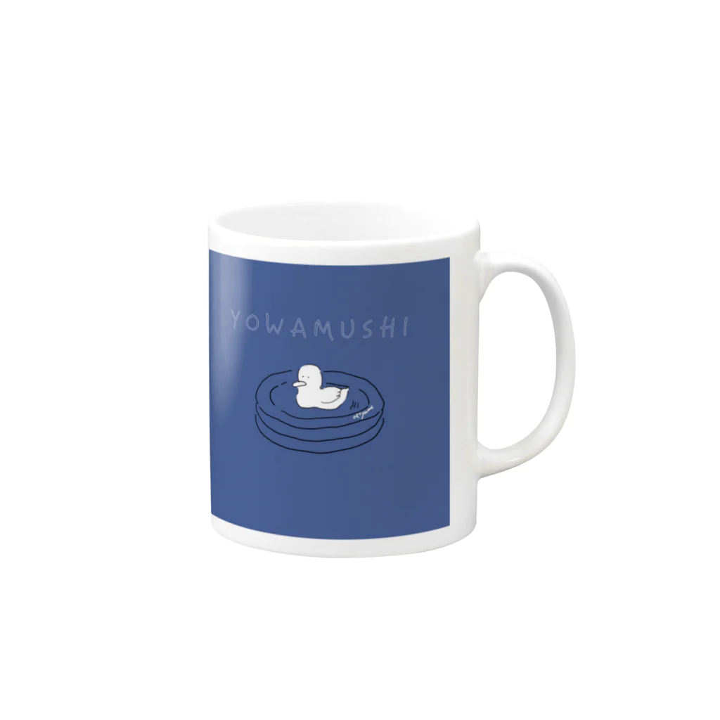 SHOP okotyamaのよわむしあひる Mug :right side of the handle