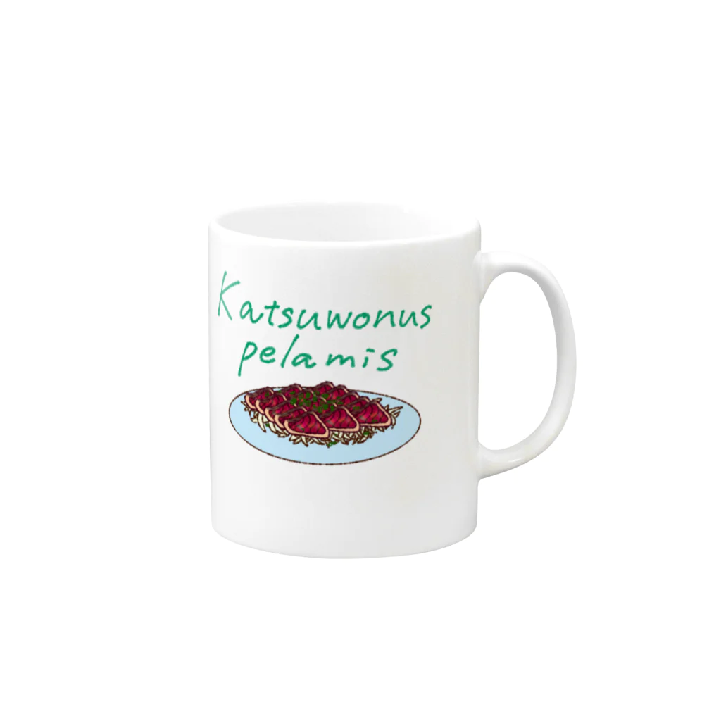 マグロっぴのKatsuwonus pelamis Mug :right side of the handle