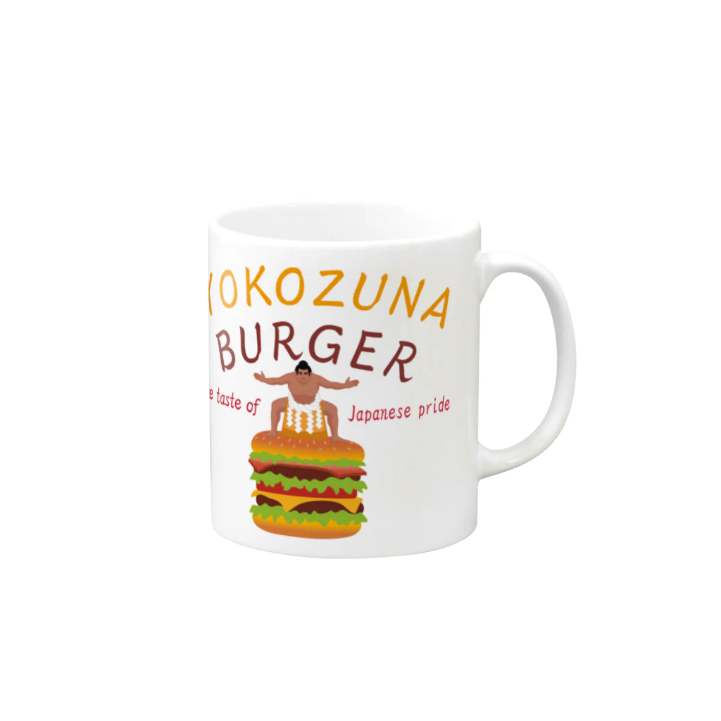 キッズモード某の横綱バーガー Mug :right side of the handle