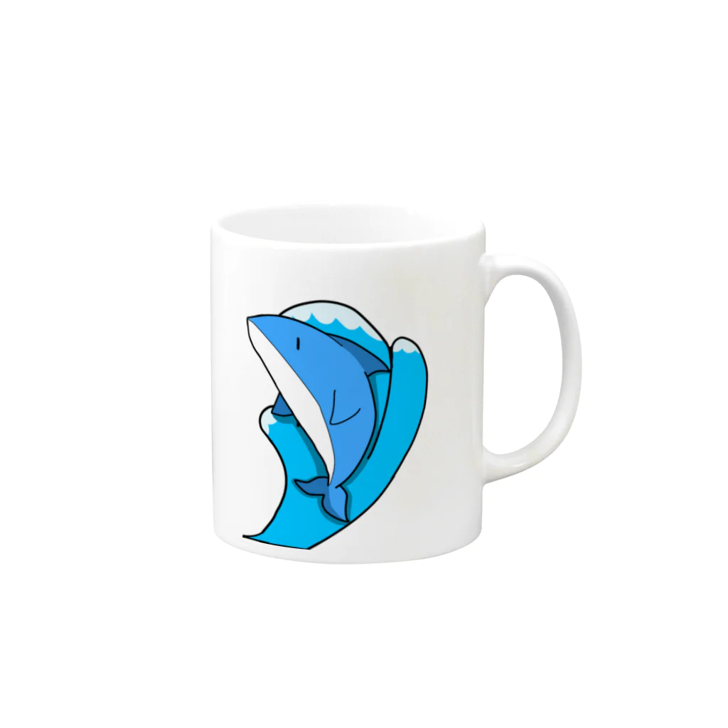 ゆる絵のいるか Mug :right side of the handle