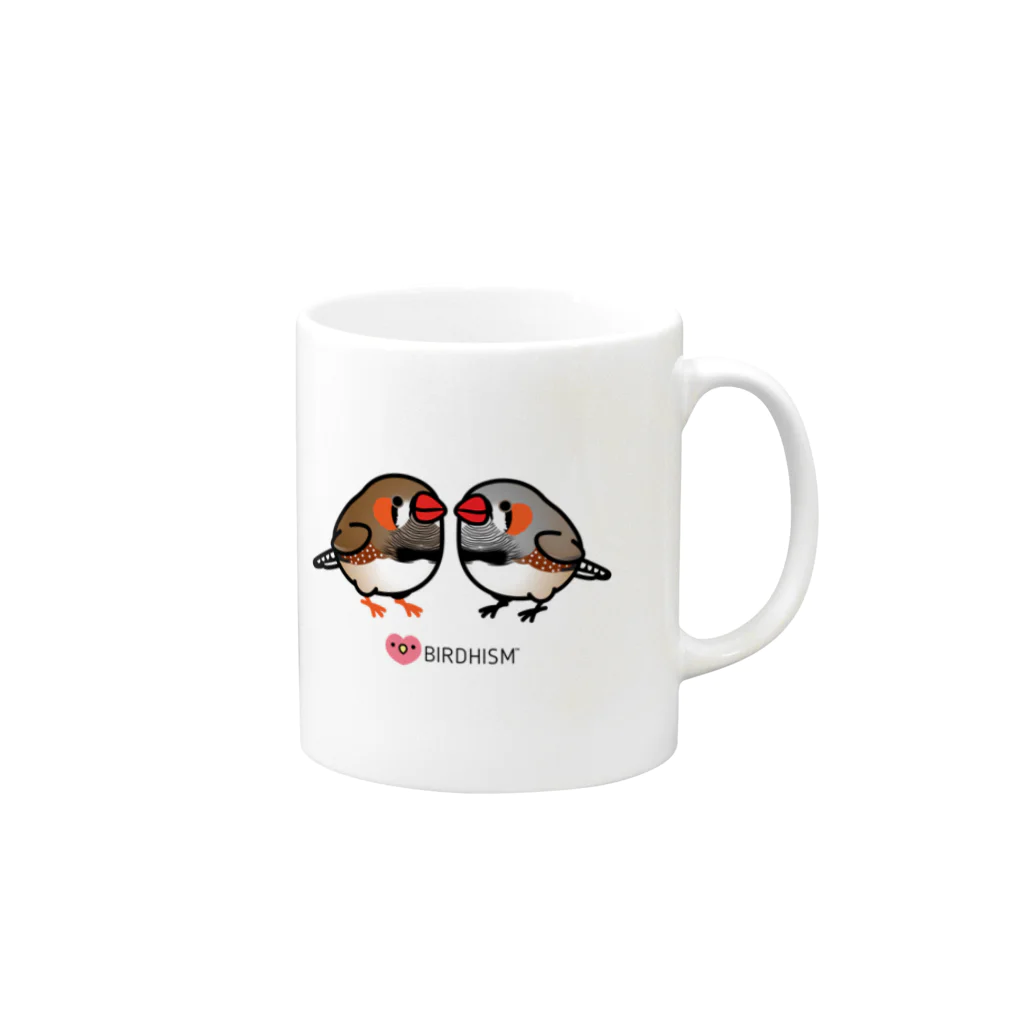 Cody the LovebirdのChubby Bird 仲良しキンカチョウ Mug :right side of the handle