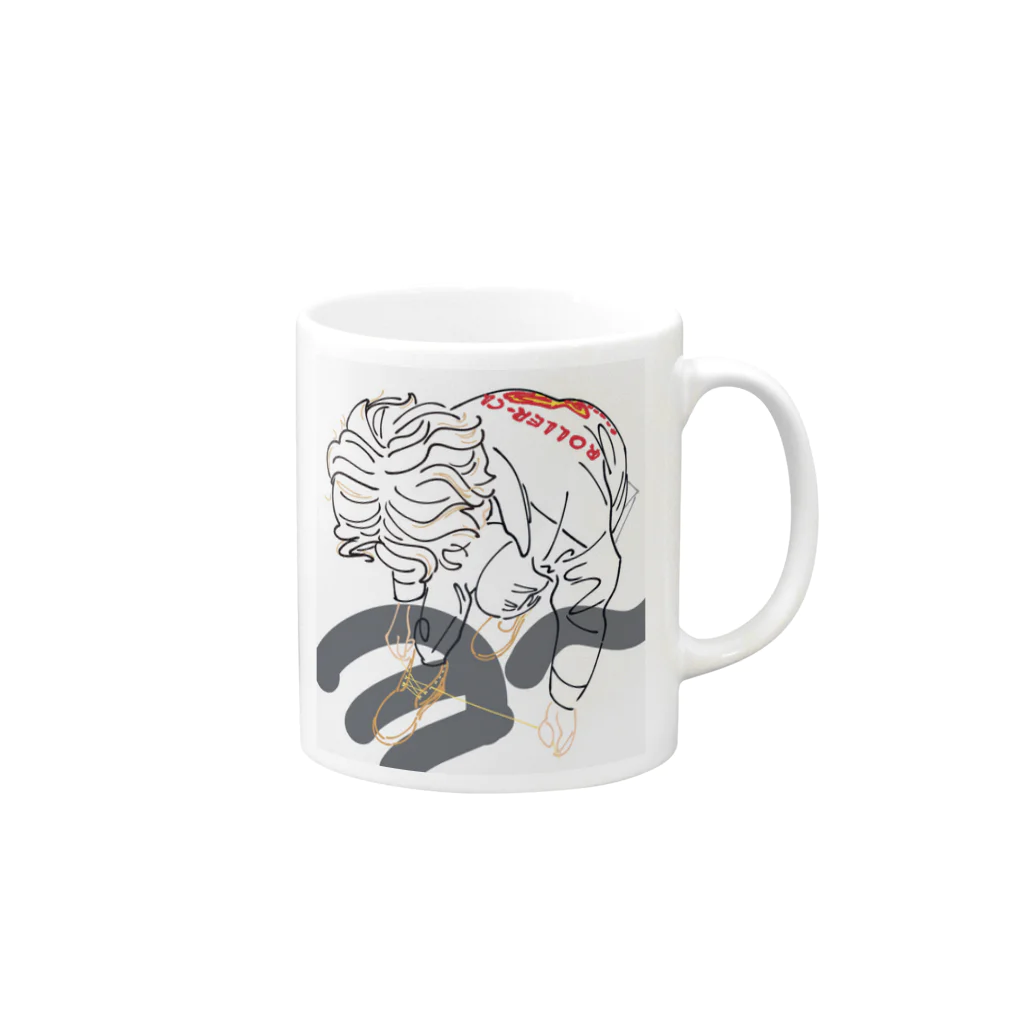 ミの終身雇用系男子のグッズ(しろ) Mug :right side of the handle