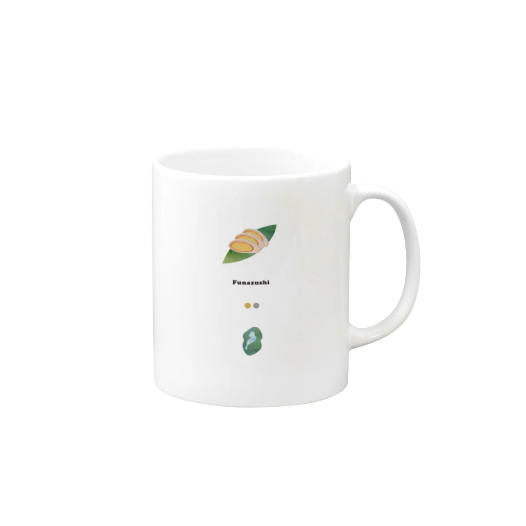 shiga-illust-sozai-goodsのふなずし 〈滋賀イラスト素材〉 Mug :right side of the handle