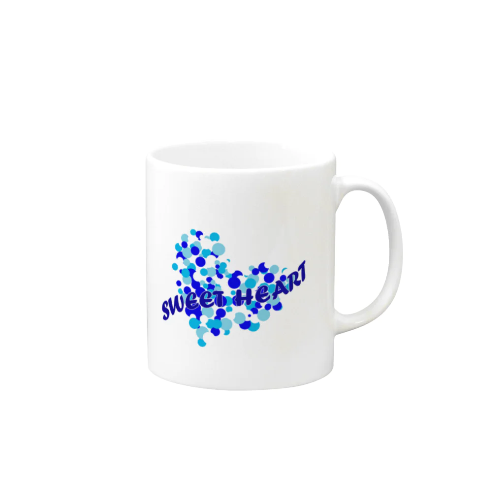 MZグラフィックスのスイートハート　ブルー　青　マグカップ Mug :right side of the handle