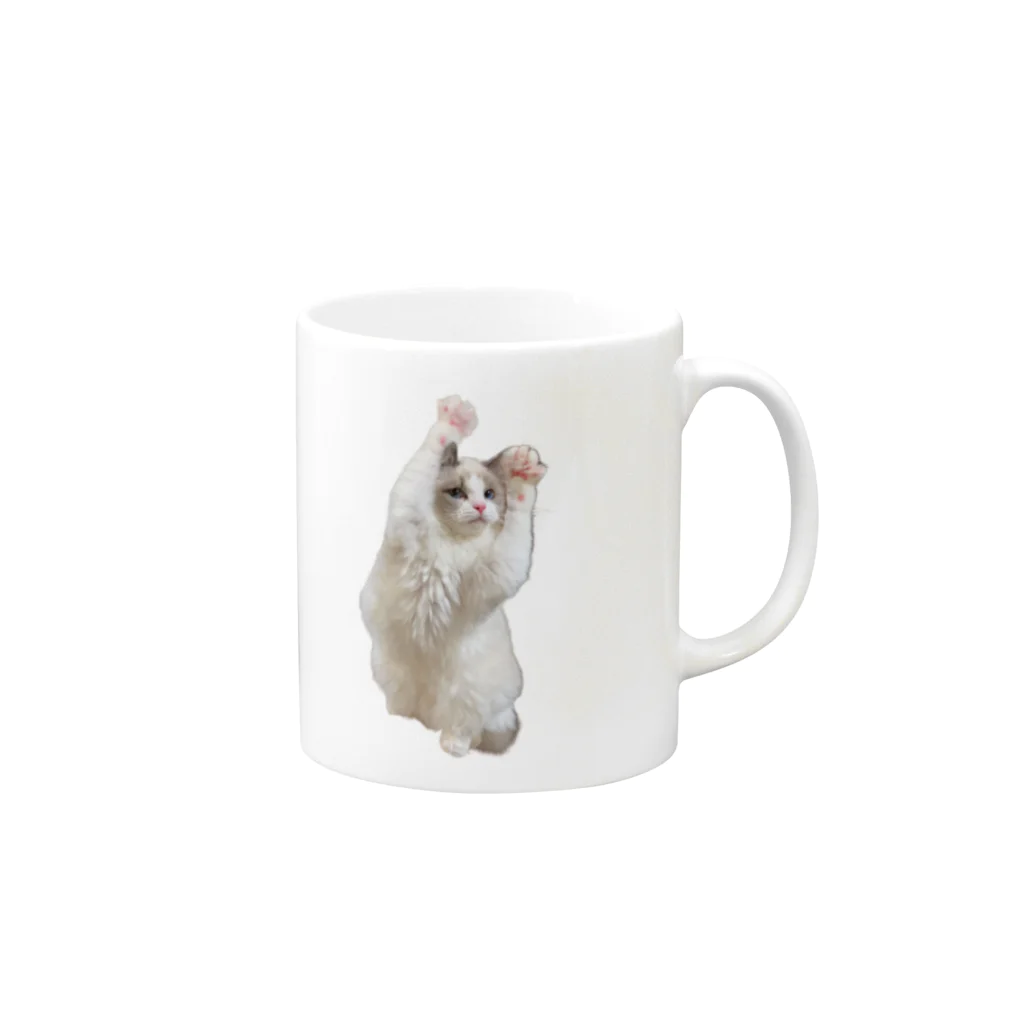 のん。-猫のいる暮らし-のぴょんぴょんのんちゃんうさぎ Mug :right side of the handle