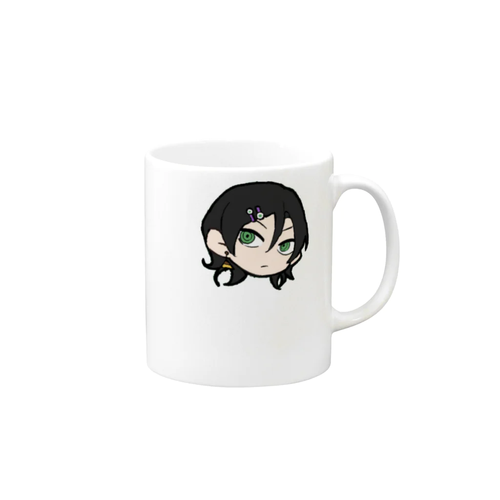 🟢深海通販所🦂のそぼろ忍様提供るいくん Mug :right side of the handle