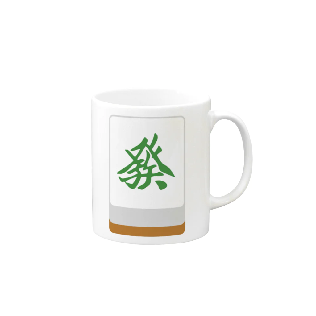 キッズモード某の發 ( 麻雀グッズ ) Mug :right side of the handle