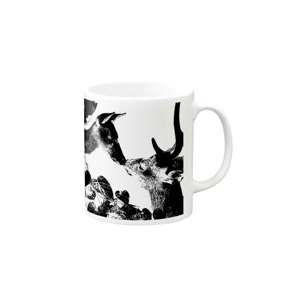 NilのDeer lovers Mug :right side of the handle