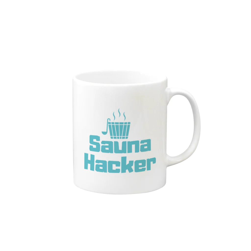 サウナハッカー♨️のサウナハッカー Mug :right side of the handle