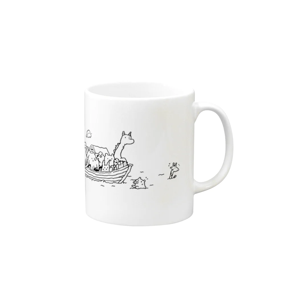 はらへたのはこぶねどうぶつ Mug :right side of the handle