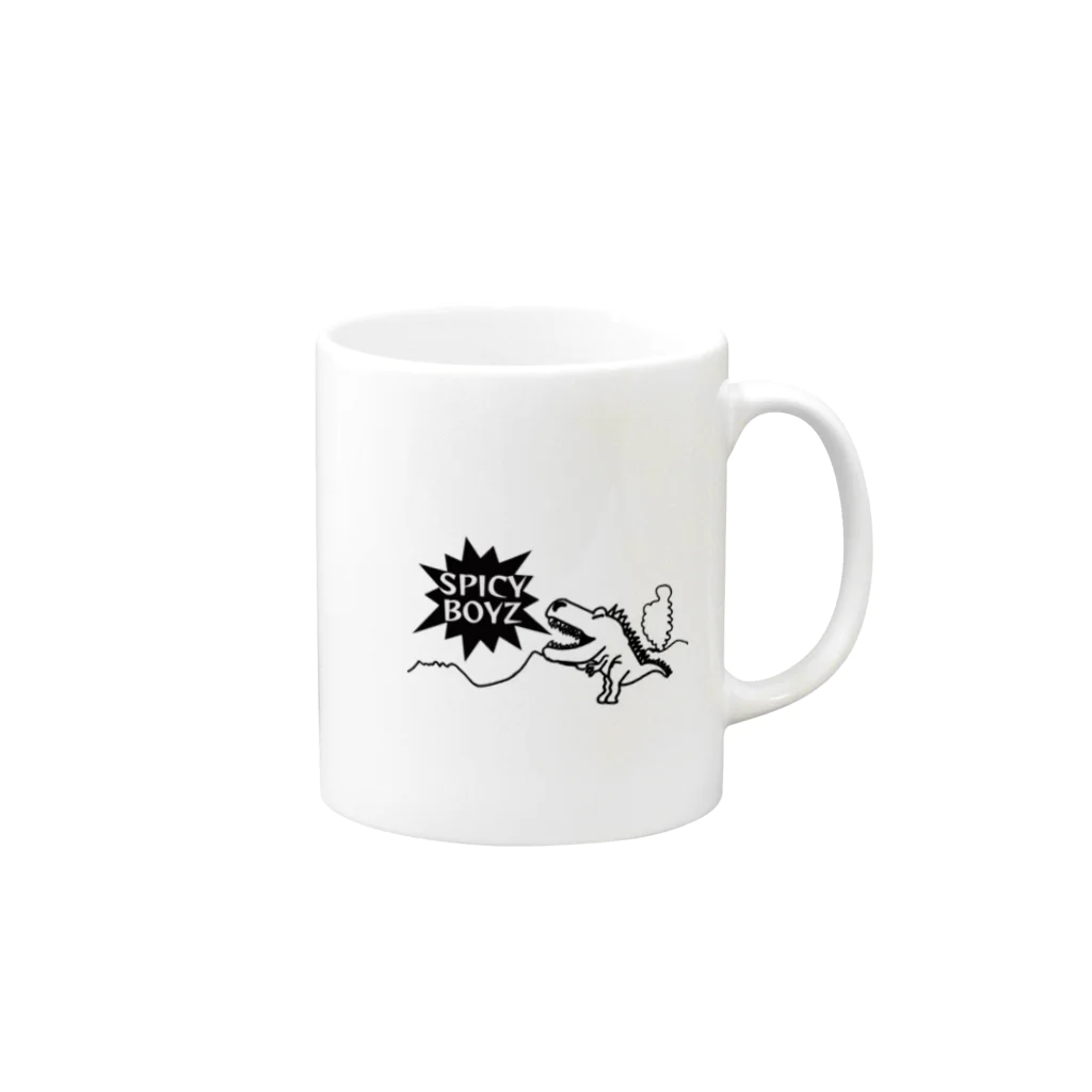 spicyboyzのきょうりゅう君×マウンテン Mug :right side of the handle