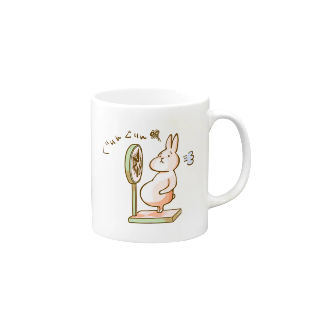 Rab-bit のウサギのあみちゃん Mug :right side of the handle